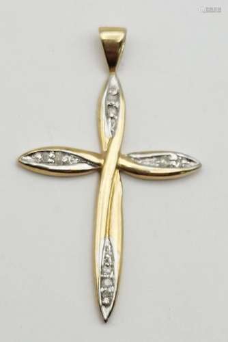 10k GOLD CROSS 1 1/2" TALL PENDANT