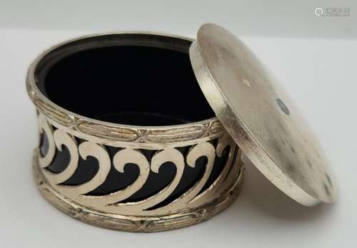 GORGEOUS STERLING JEWELRY BOX WITH SCROLL