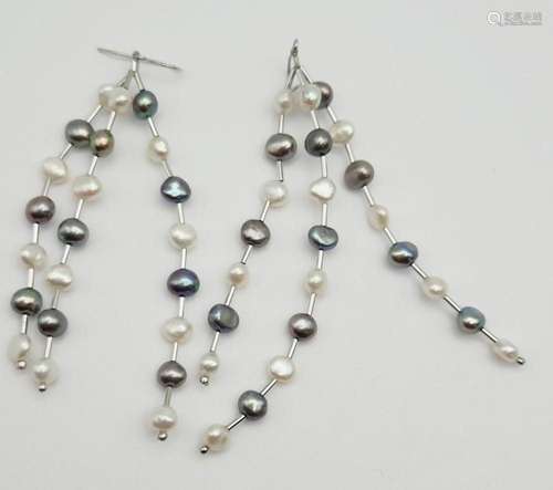 NEW FRESH WATER PEARL AND STERLING SILVER EARRINGS