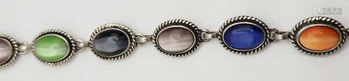 7.5 INCH MEXICO STERLING PANEL BRACELET WITH