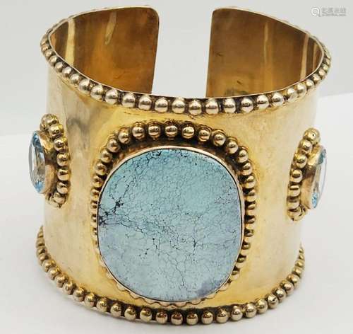 THICK! GOLD TONED STERLING CUFF WITH BABY