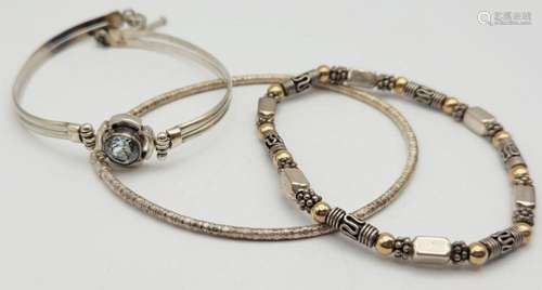 3-STERLING FASHION BRACELETS