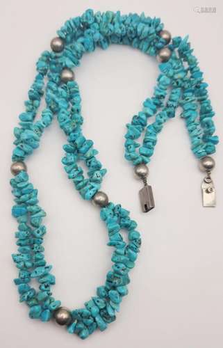 DOUBLE STRANDED MEXICO TURQUOISE BEADED