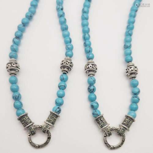 2-16 INCH HOWLITE BEADED NECKLACE WITH