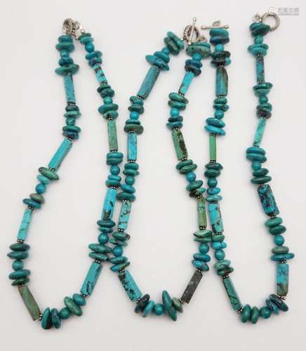 3-15.5 INCH MULTI TONED TURQUOISE BEADED