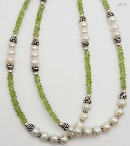 DOUBLE STRANDED GREEN CRYSTAL BEADED