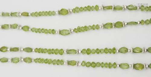 2-NEW! DOUBLE STRANDED PERIDOT/AGATE BEADED