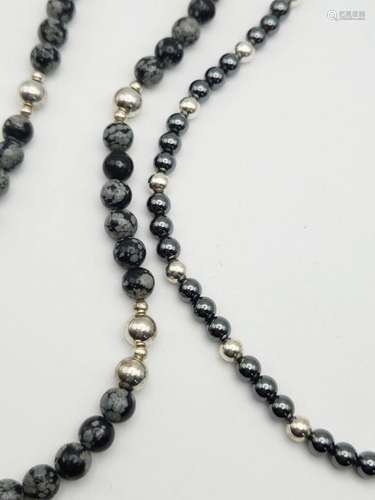 HEMATITE / STERLING & OBSEDIAN / STERLING