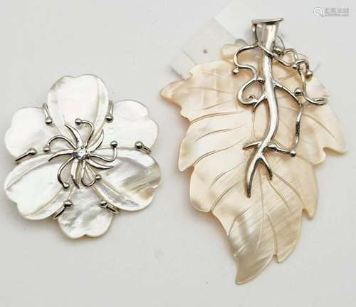 BEAUTIFUL SEA SHELL & STERLING PENDANTS