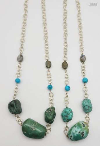 2-SOUTHWESTERN STERLING LINKED NECKLACE WITH