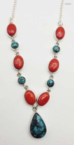 17 INCH SOUTHWESTERN 925 NECKLACE WITH