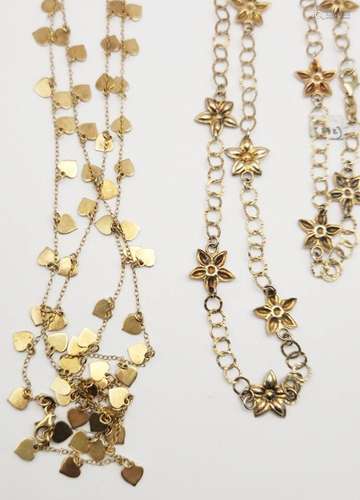 2-36 INCH GOLD TONED LONG NECKLACES