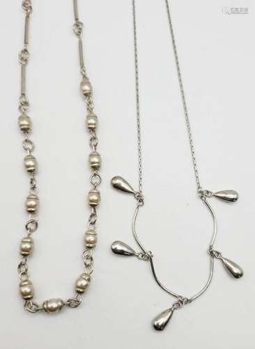 2-UNIQUE STERLING LINKED NECKLACES