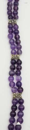 7.5 INCH DOUBLE STRANDED AMETHYST BEADED