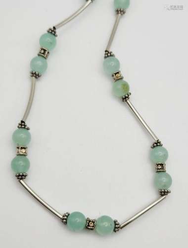 15 INCH STERLING BEADED NECKLACE WITH MINT