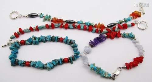 4-SOUTHWESTERN CHIPPED STONED BRACLETS