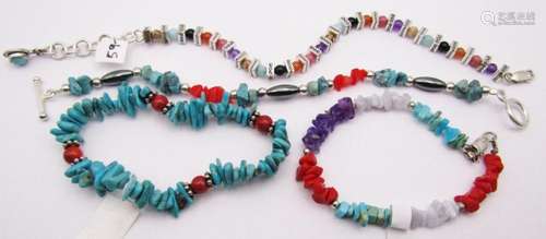 4-SOUTHWESTERN CHIPPED STONED BRACLETS