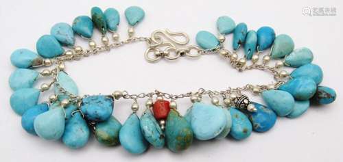 8.5 INCH SOUTHWESTERN STERLING BRACELET WITH