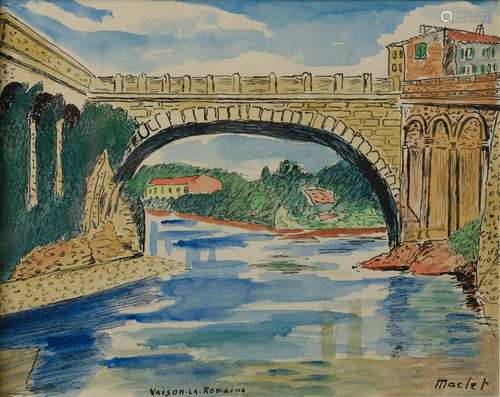 Elisée MACLET (1881-1962).<br/>Le Pont Romain à Vaison...