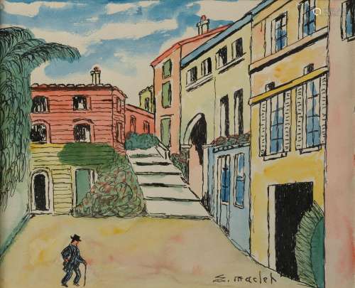 Elisée MACLET (1881-1962).<br/>Vieille ville de Menton...