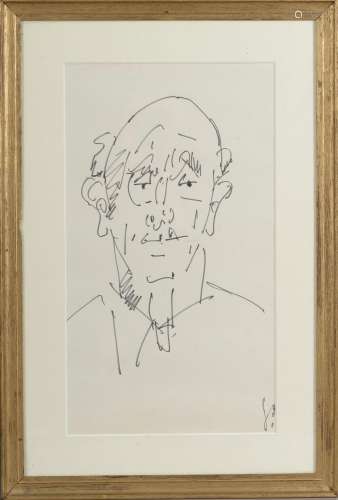 GEN PAUL (1895-1975).
Portrait d'homme.
Feutre sur papi