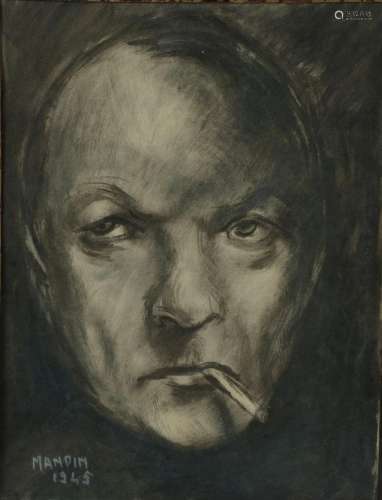 Richard MANDIN (1909-2002).<br/>L'homme à la cigar...