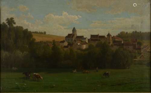 Marius VASSELON (1841-1924).<br/>Vue du village d'...
