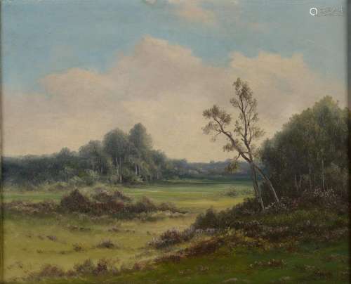 Emile GODCHAUX (1860-1938). 
La prairie.
Huile sur toil