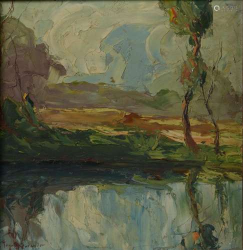 Richard DURANDO-TOGO (1910-?).<br/>Paysage à la rivièr...