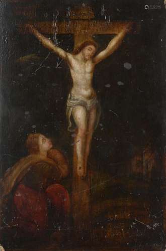 Ecole du XVIIe siècle. <br/>Crucifixion du Christ. <...