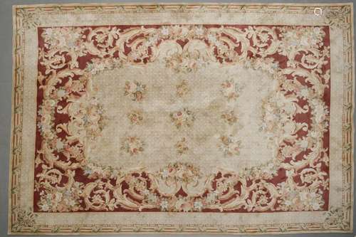 Tapis de style Savonnerie en laine polychrome tissé à l