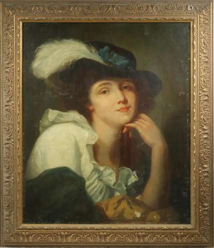 19TH C. PORTRAIT OF A CAVALIER GIRL