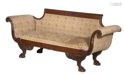 AMERICAN EMPIRE CARVED SOFA