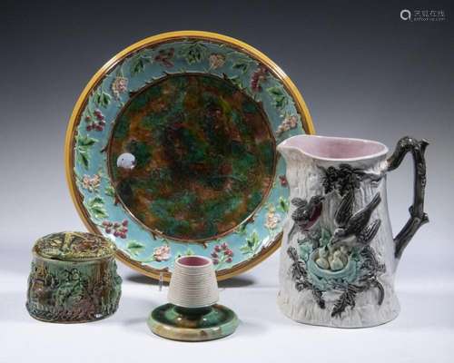 (4 PCS) 19TH C. MAJOLICA