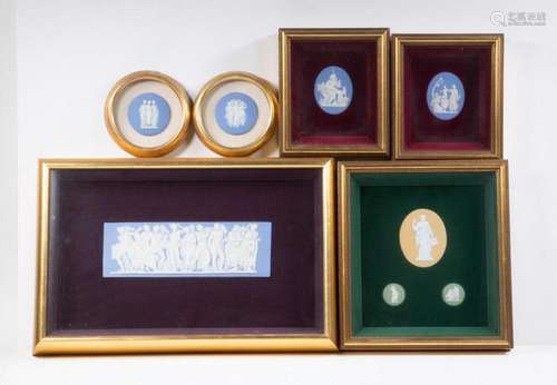 (6 PC) FRAMED JASPERWARE TILE COLLECTION