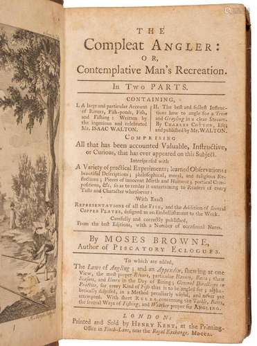 1750 FIRST BROWNE EDITION OF WALTON'S "COMPLETE ANG...