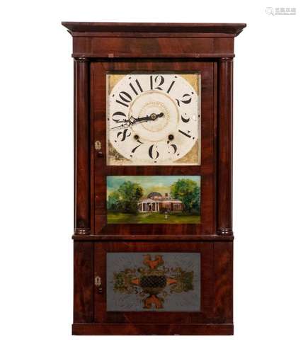 SEYMOUR, HALL & CO. DOUBLE DECKER SHELF CLOCK