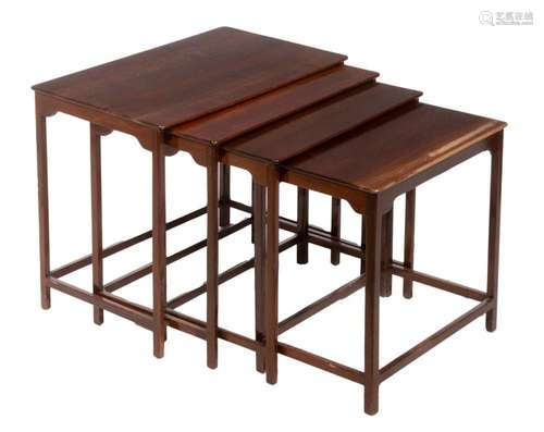 (SET OF 4) MAHOGANY NESTING TABLES