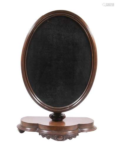 EARLY VICTORIAN MAHOGANY DRESSER TOP MIRROR