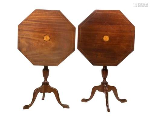 PAIR OF CUSTOM CIRCA 1920'S OCTAGONAL TILT TOP LAMP STAN...