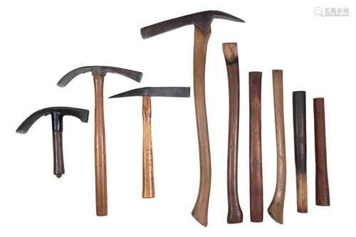 (4) SHIPWRIGHT'S AXES, PICKS WITH EXTRA HANDLES