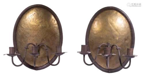 PR IRON & BRASS CANDLE SCONCES