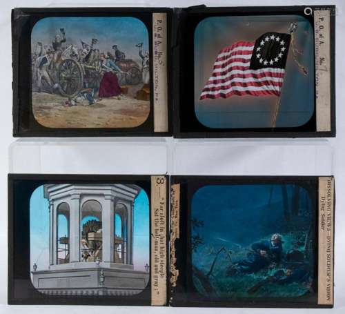 (55) COLORIZED MAGIC LANTERN SLIDES, LIFE OF WASHINGTON BY B...