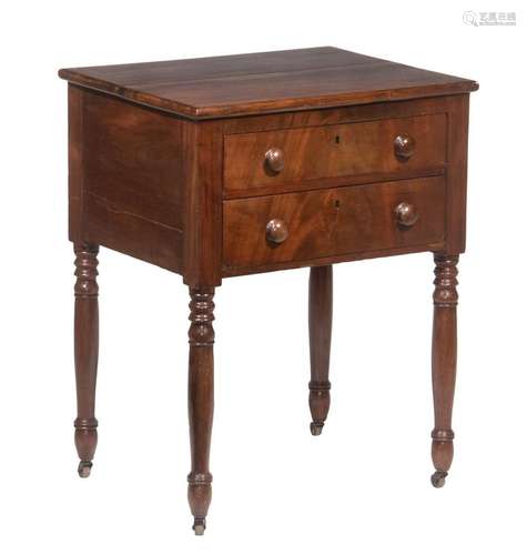 SHERATON TWO DRAWER STAND, AMERICAN FEDERAL PERIOD