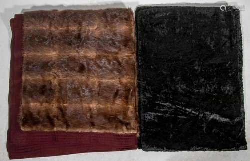 (2) VINTAGE FUR SLEIGH BLANKETS