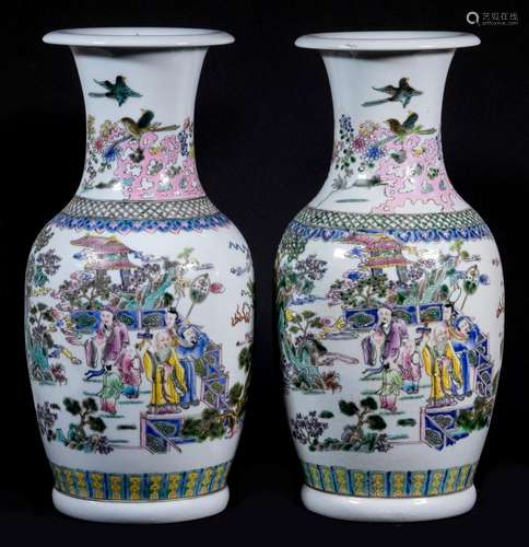 PR CHINESE BALUSTER VASES