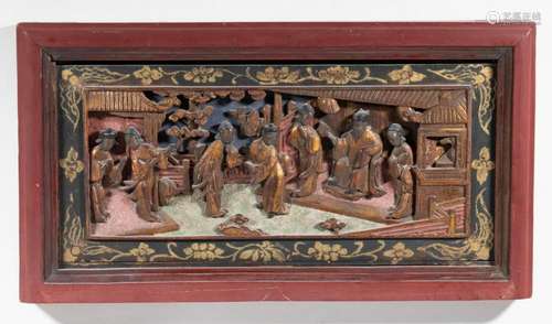 LATE 19TH C. CARVED CHINESE ARCHITECTURAL PANEL