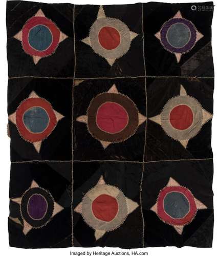 American School (19th Century) Civil War Era Star Quilt Top,...