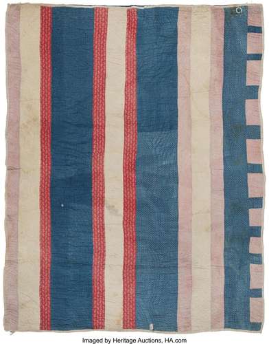 American School (20th Century) Patriotic Strip Quilt, circa ...