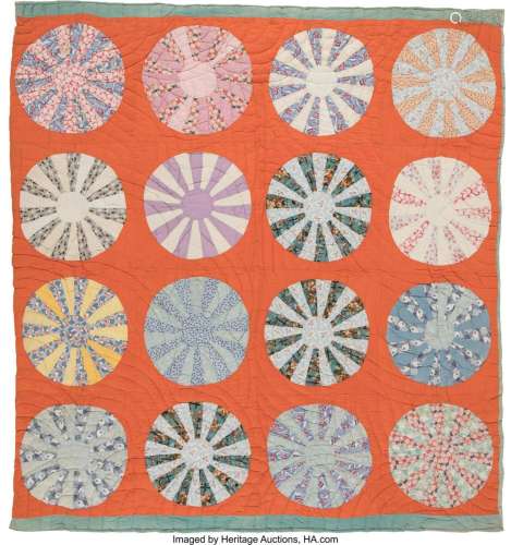American School (20th Century) Circles Quilt, Dresden Plate ...